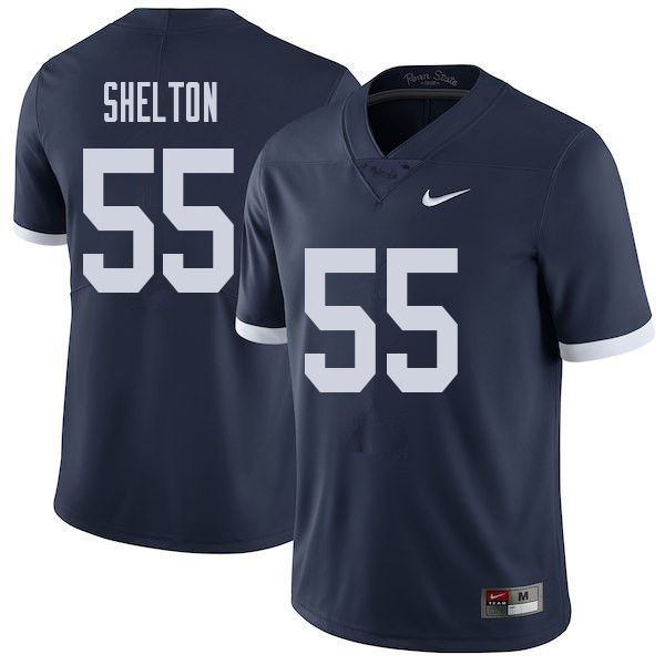 Men #55 Antonio Shelton Penn State Nittany Lions College Throwback Football Jerseys Sale-Navy